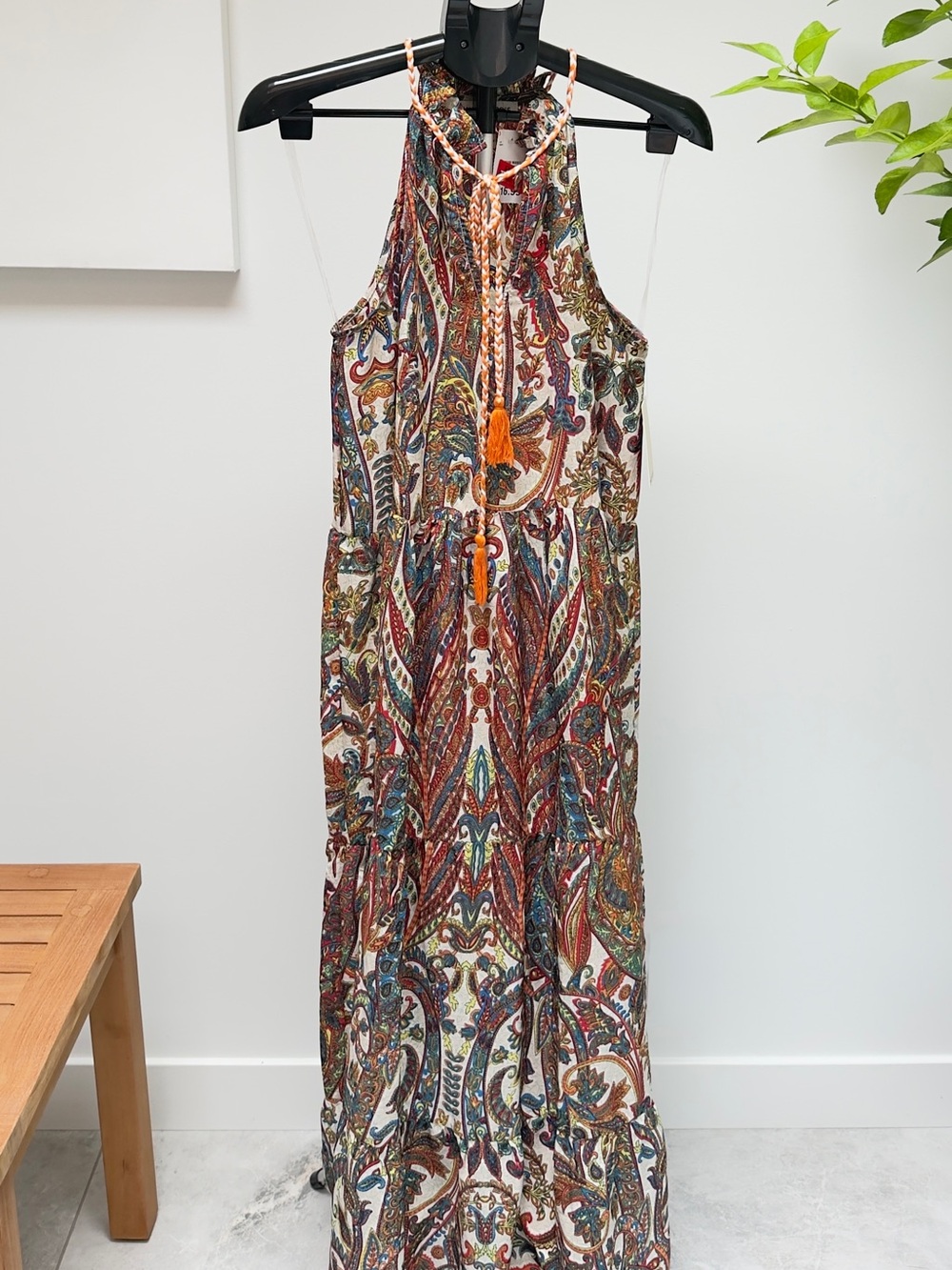 Harlow & Rose Bohemian Paisley Halter Maxi Dress - Multicolor Size M